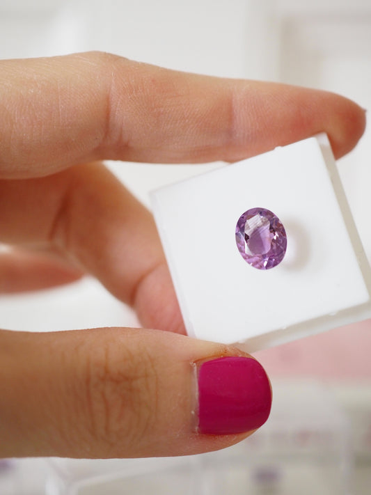 Amethyst Faccettiert . MINI MINERALS IN BOX  3x3cm - geschliffen in Indien