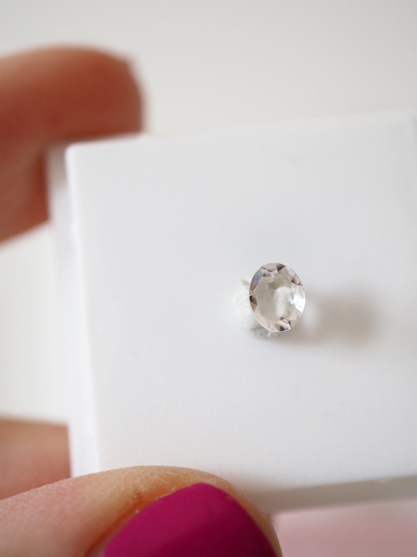Pink Morganite Faccettiert . MINI MINERALS IN BOX  3x3cm - geschliffen in Indien