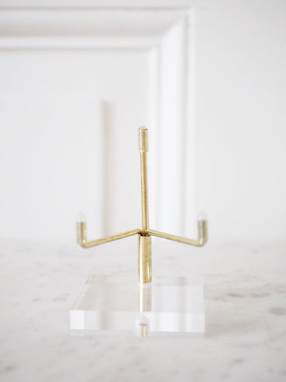 Mineralen Display auf Acryl . Halter. Ständer Beweglich Gold / Silber S