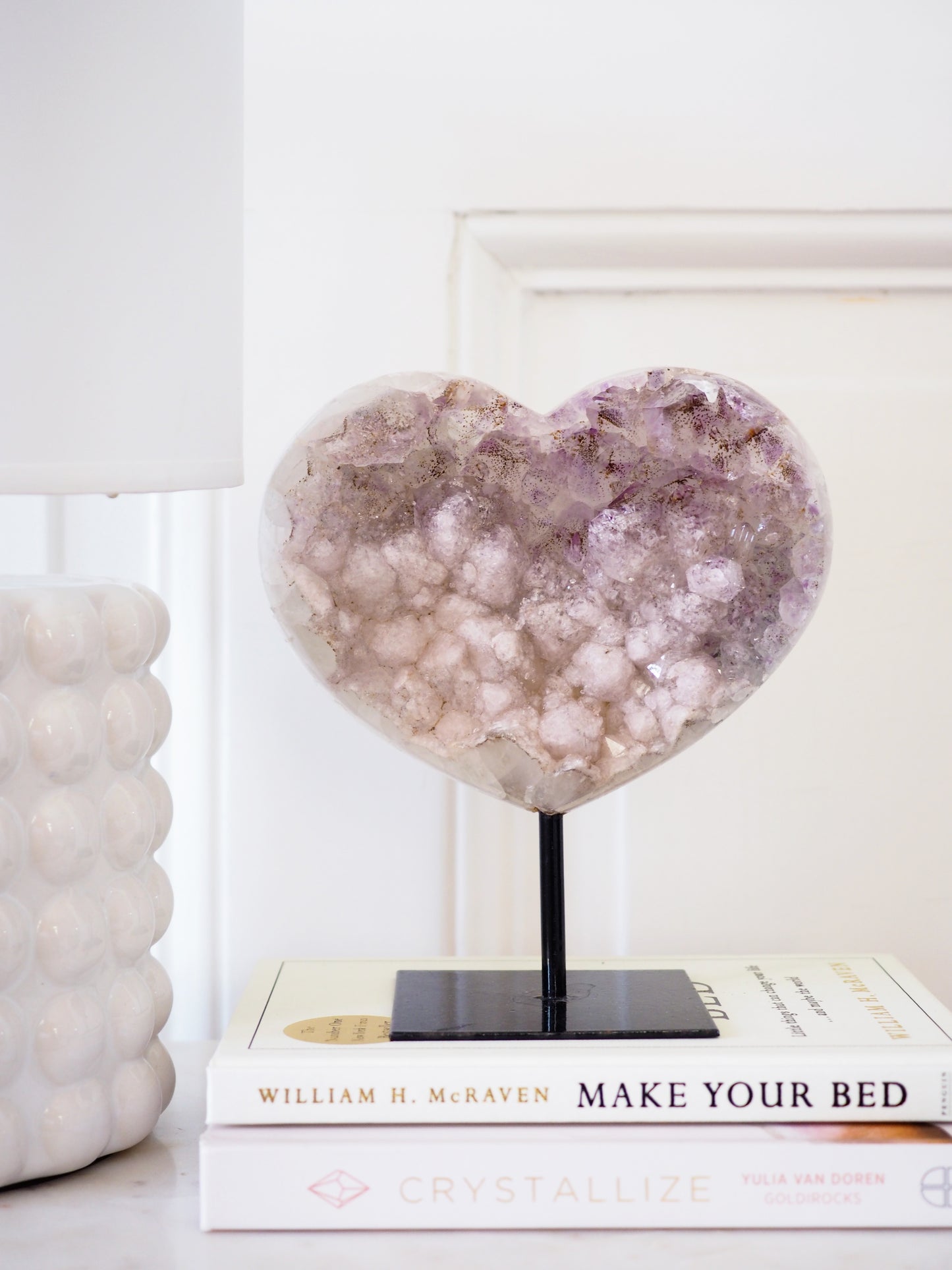 Amethyst Herz auf Halter . Ständer 18cm - aus Brasilien