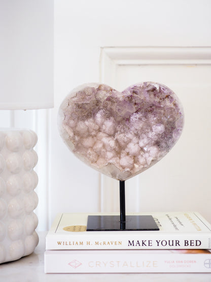 Amethyst Herz auf Halter . Ständer 18cm - aus Brasilien