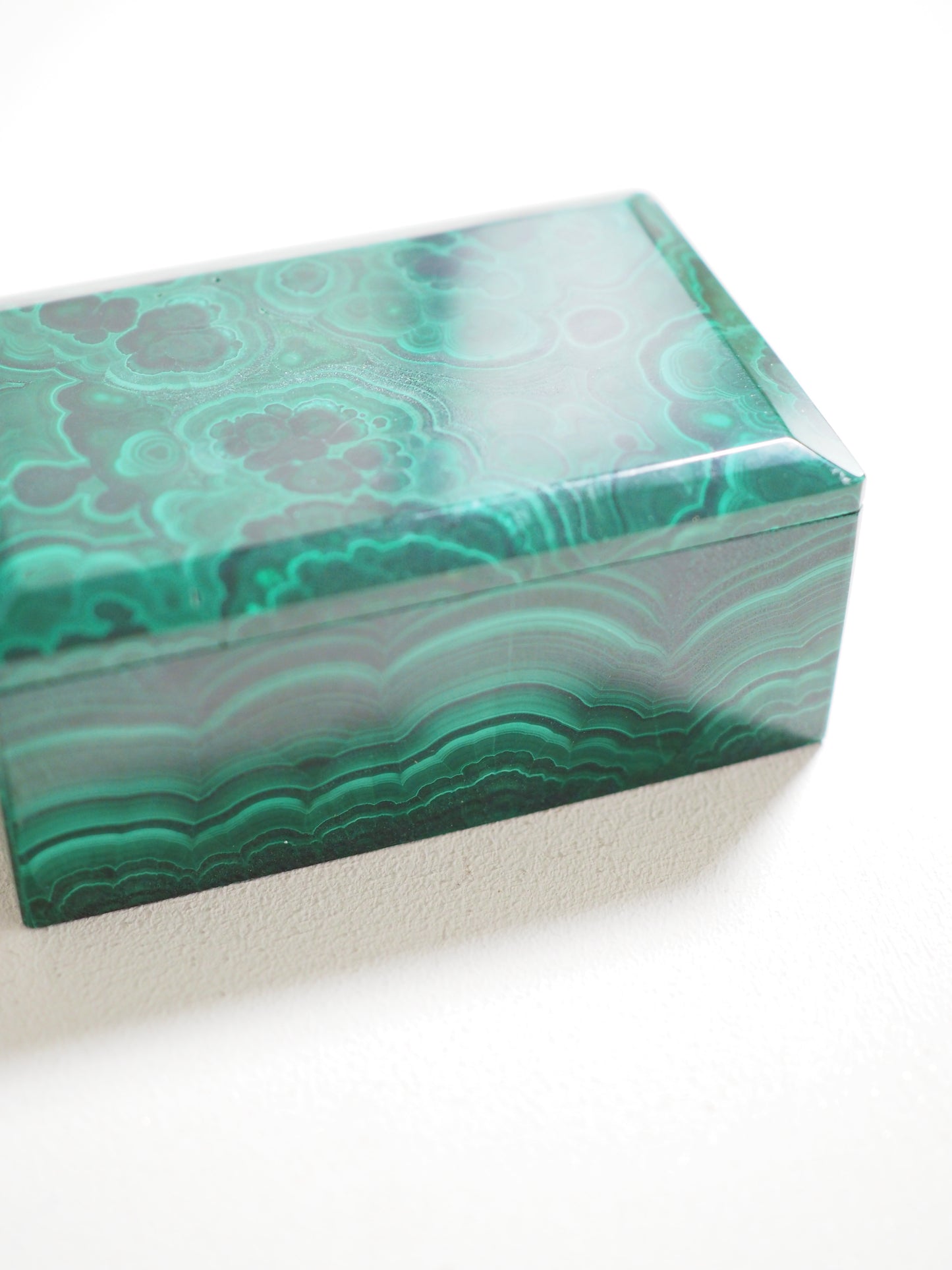 AAA Malachit Schmuck Schachtel . AAA Malachite Box [22] ca. 7cm - aus Kongo High Quality