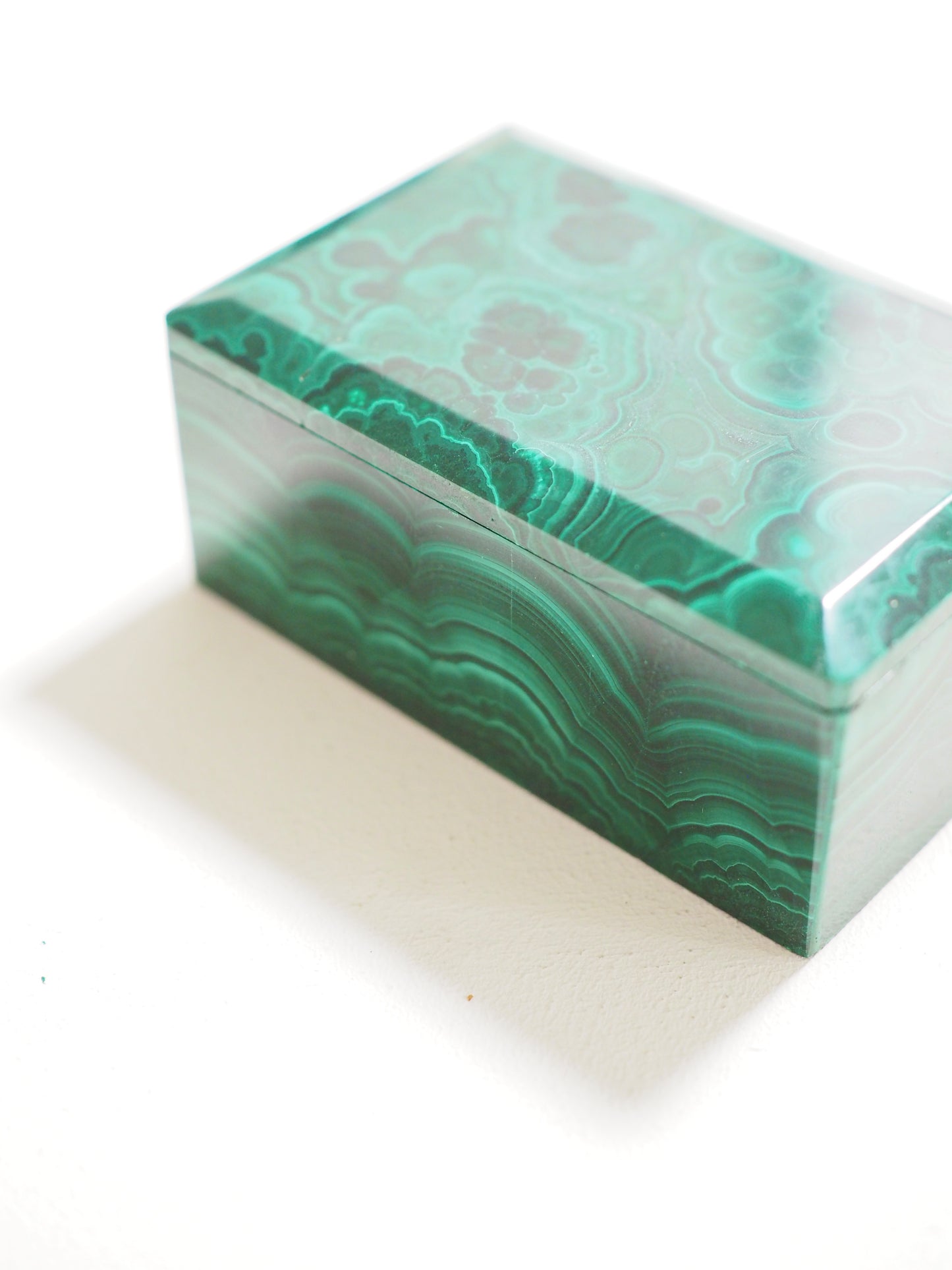 AAA Malachit Schmuck Schachtel . AAA Malachite Box [22] ca. 7cm - aus Kongo High Quality