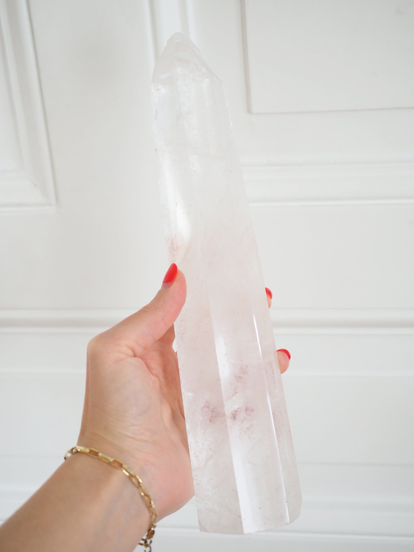 XXL Bergkristall Spitze . Clear Quartz Point ca. 26 cm 1.008 Kg - aus China Hand Carved
