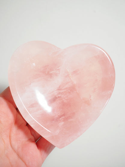 Rosenquarz Herz Schale Schmuckschale / Rosequartz Heart Bowl ca. 7 cm  - Handcarved HIGH QUALITY