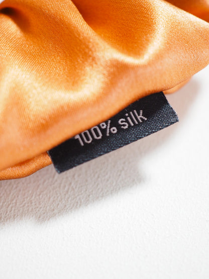 CRYSTAL SCRUNCHIE 100% Maulbeerseiden Haargummi mit Kristall Tasche -  COPPER . Kupfer
