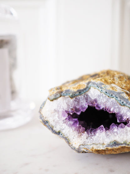 L Amethyst Geode  ca 11cm 540g [xx] - aus Uruguay High Quality