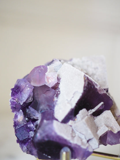 Violetter Sugar Fluorit ca.7cm [B] - La Cava del francés Berbès . Asturias Spanien
