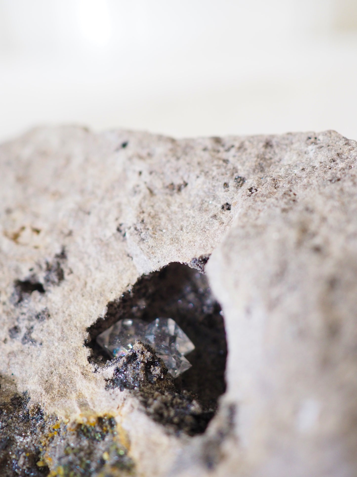 XL Echte Herkimer Diamanten (Bergkristall doppelender ) in Matrix ca 17 x 11 cm xx g . PARADISE COLLECTION - aus USA, New York