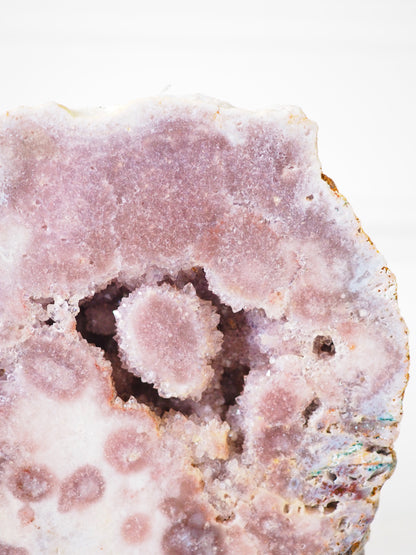 Pink Amethyst auf Holz Ständer . Pink Amethyst on Wooden Stand ca.  16 cm  [94] - aus Patagonien