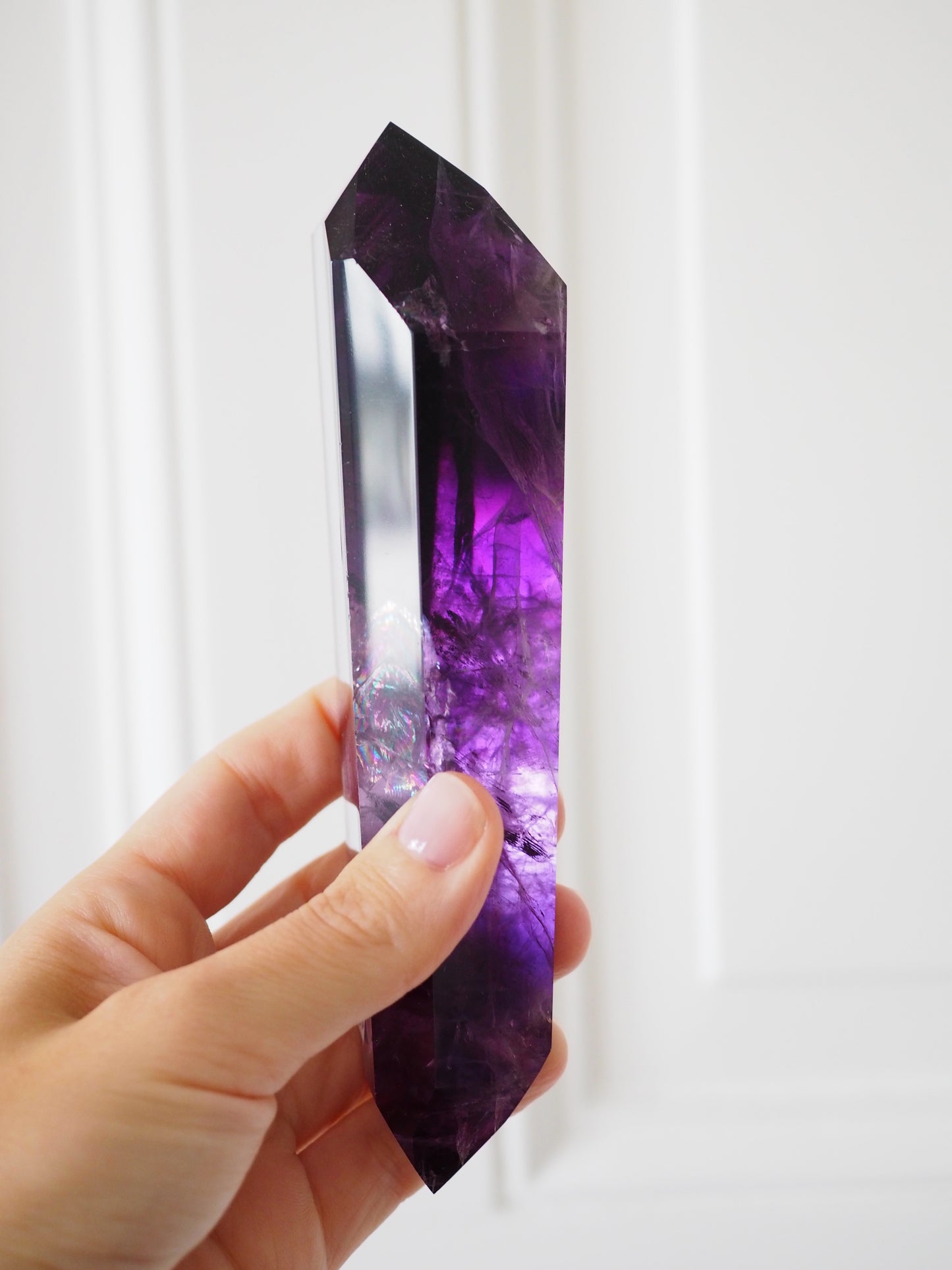 XJacare Amethyst Wurzel poliert auf Halter . Stab Spitze Wurzel Wand Zauberstab  20 cm  - aus Bahia Brasilien HIGH QUALITY