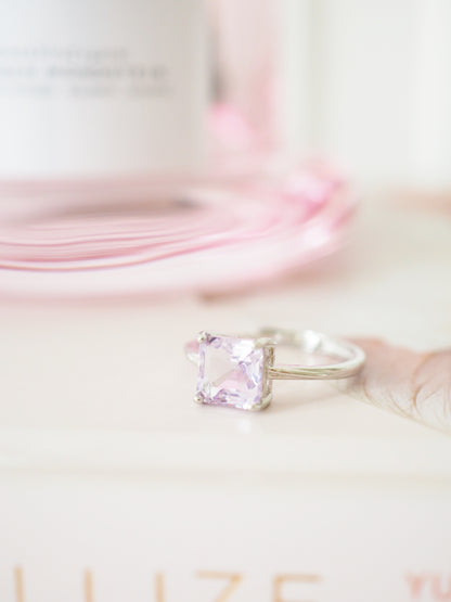 Lavender Moon Quarz Ring 925 Sterlingsilber ca 0.8 cm - aus Brasilien
