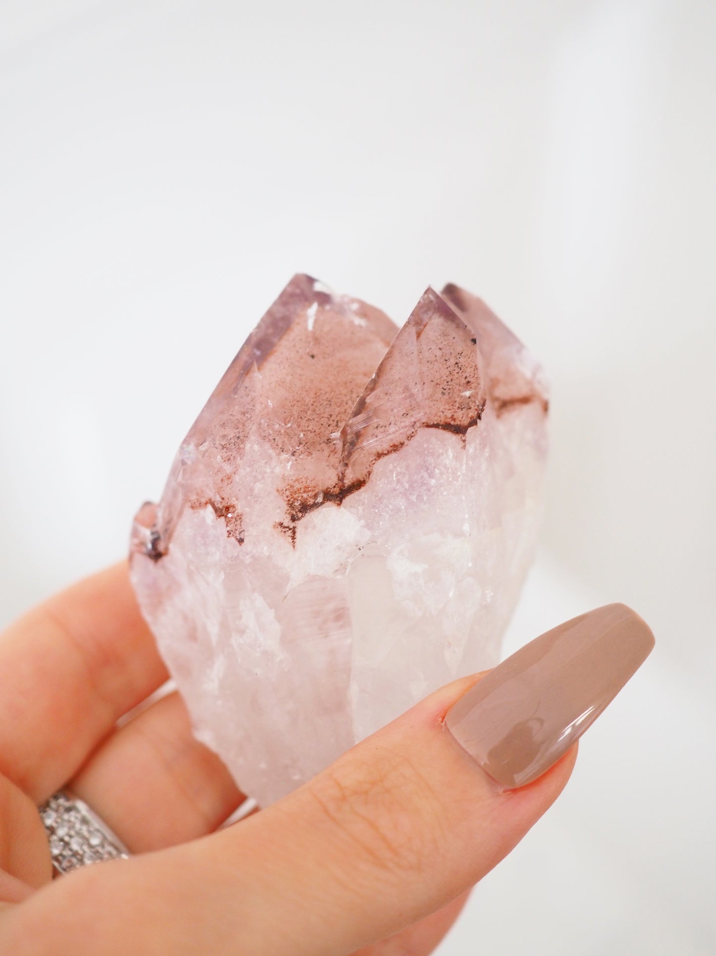 Roter Phantom Amethyst Doppelspitze . Specimen ca. 7.5 cm [xx] - aus Brasilien RARE