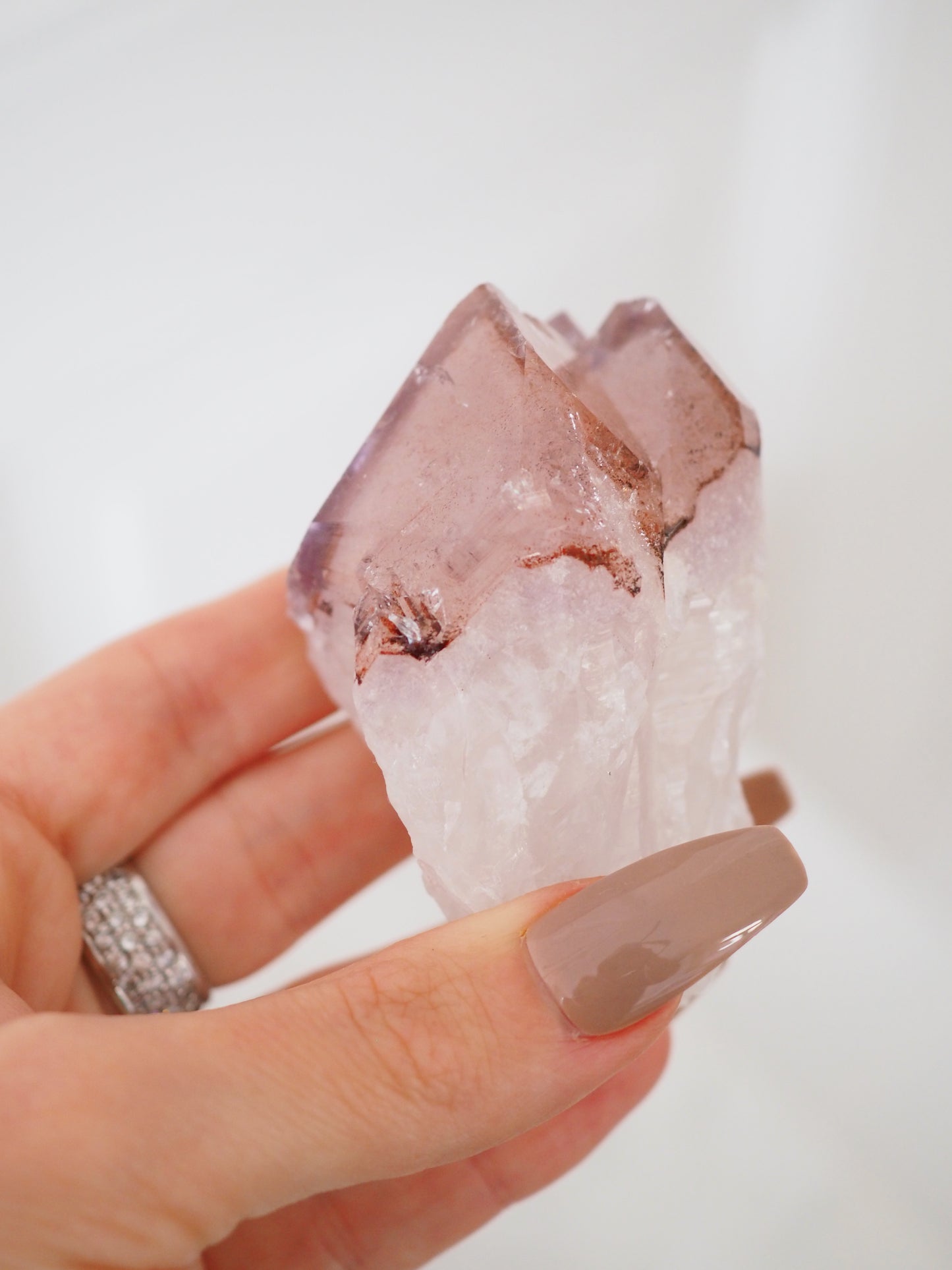 Roter Phantom Amethyst Doppelspitze . Specimen ca. 7.5 cm [xx] - aus Brasilien RARE