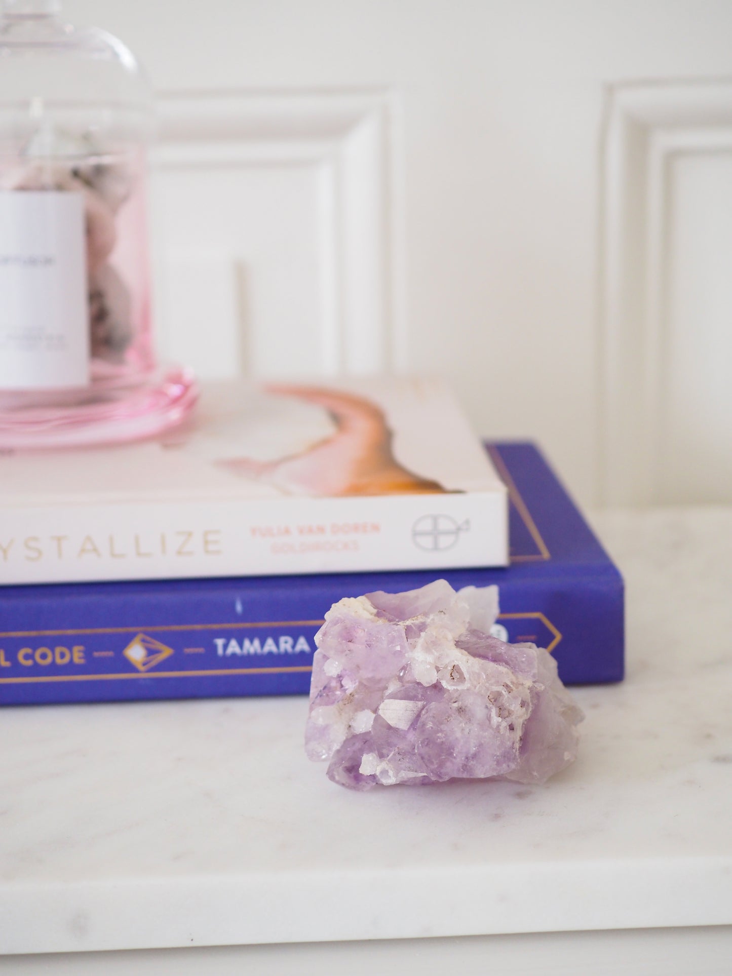 Sparkly Lavender Amethyst mit weißen Miniquarz Spitzen . Specimen ca. 7cm [xx] - aus Brasilien RARE