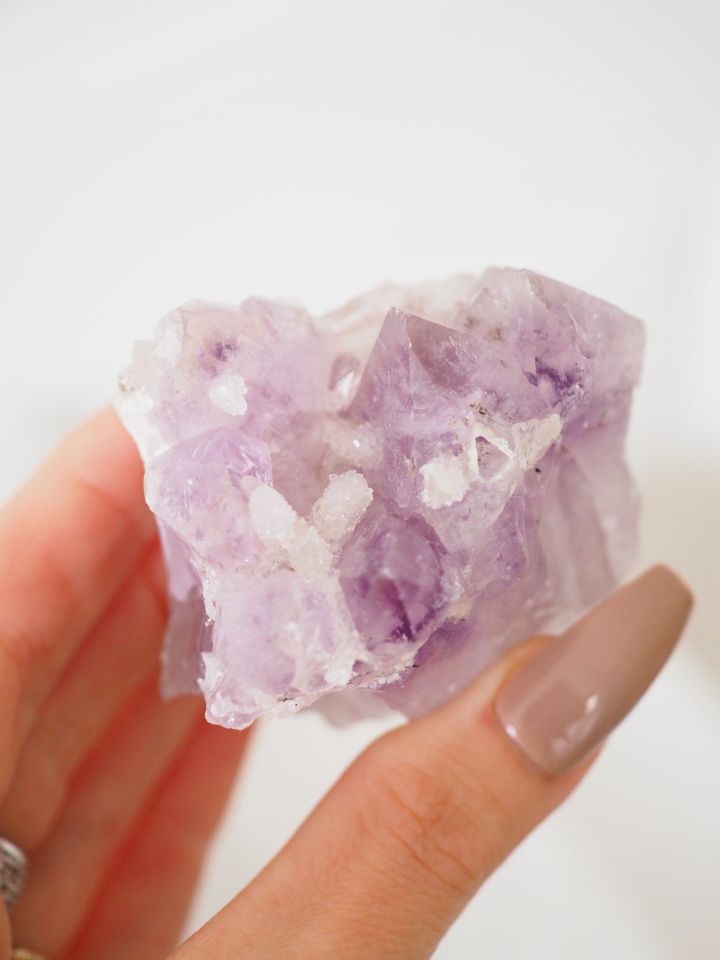Sparkly Lavender Amethyst mit weißen Miniquarz Spitzen . Specimen ca. 7cm [xx] - aus Brasilien RARE