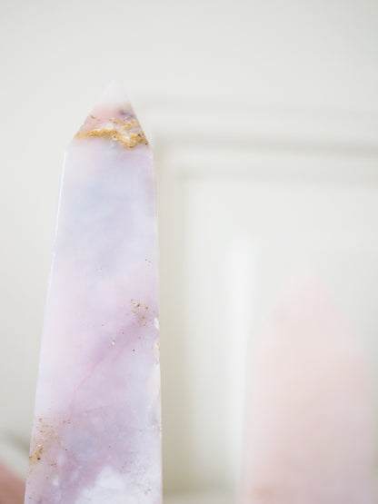 Pinker Andenopal Spitze  . Pink Andes Opal Point ca.10cm -  Peru HIGH QUALITY Hand Carved