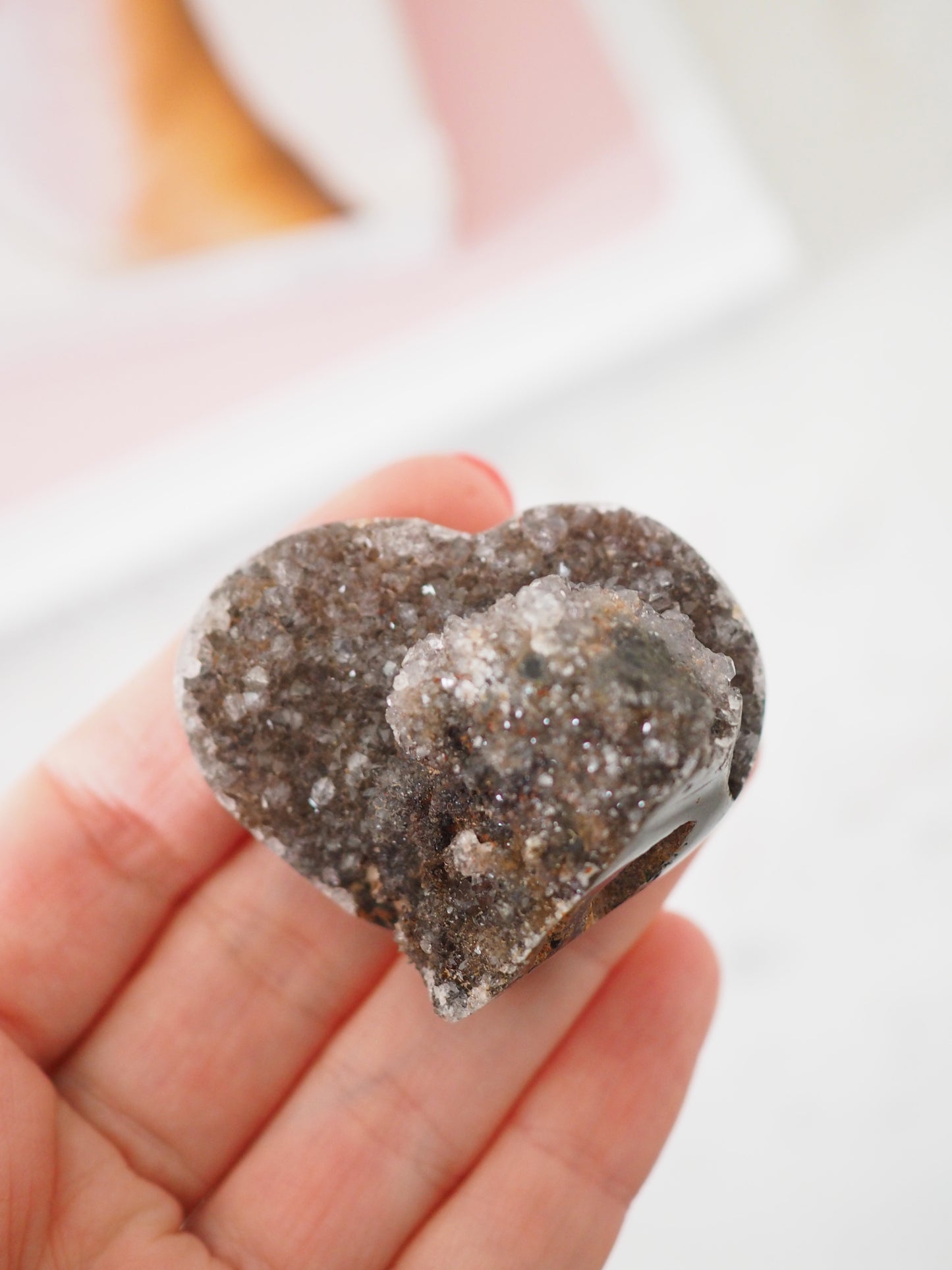 Galaxy Amethyst Herz . Galaxy Amethyst Heart ca. 4 cm [47] - aus Brasilien Hand Carved