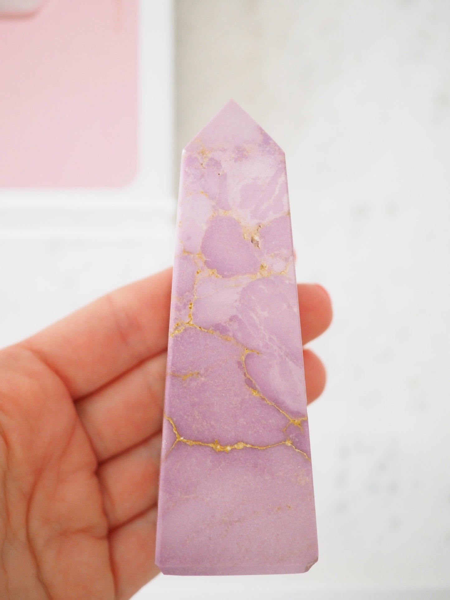 Phosphosiderit Obelisk . Phsoposiderite Obelisc ca. 10.5cm - aus Peru High Quality Hand Polished