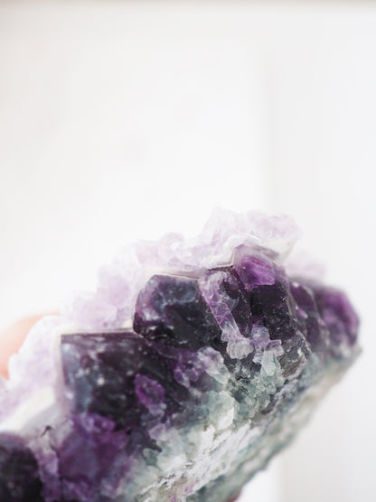 Fluorit 2 Generationen Lila Violett Grün ca. 12 cm [1] - aus Zhejiang China