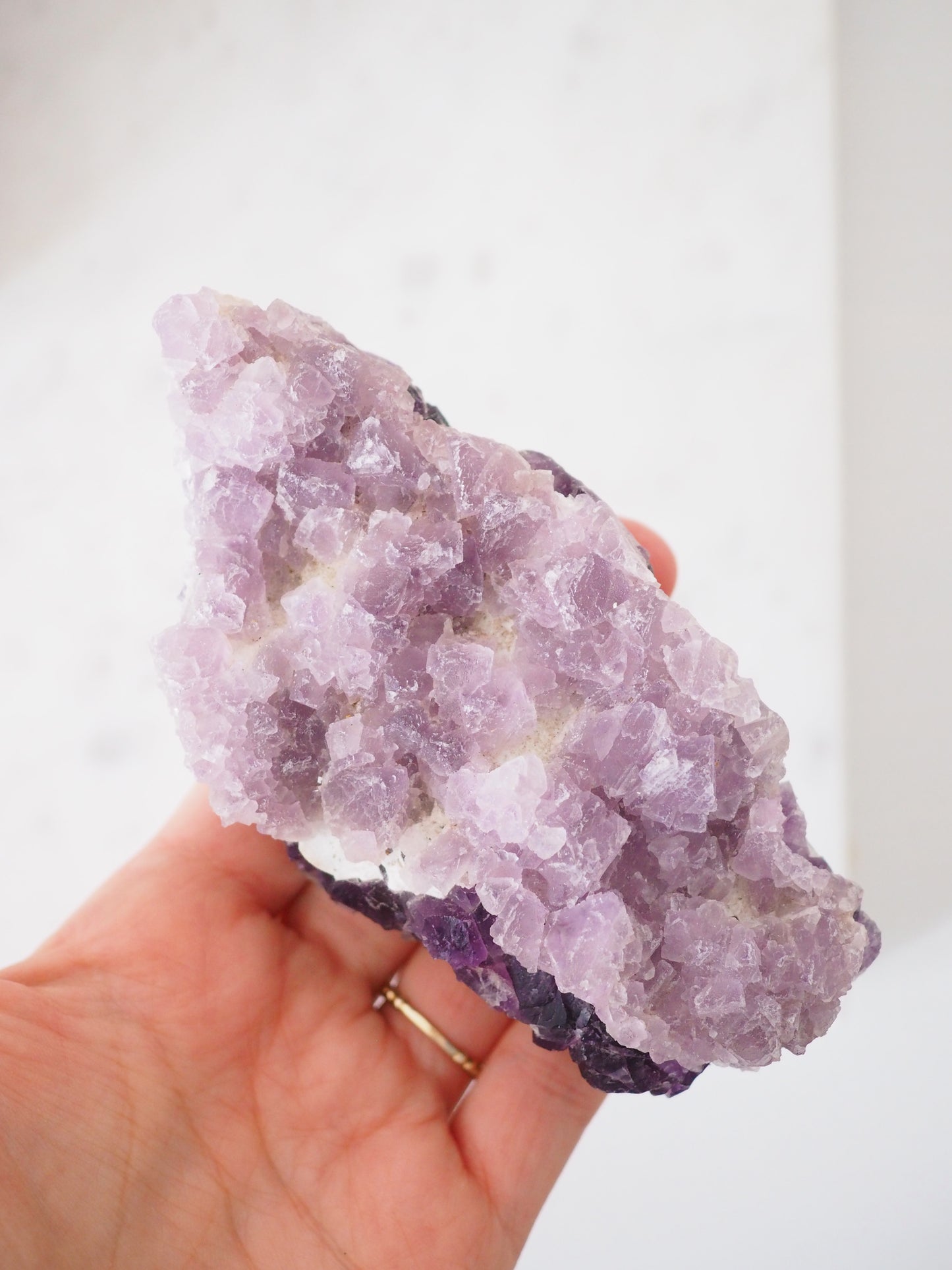 Fluorit 2 Generationen Lila Violett Grün ca. 12 cm [1] - aus Zhejiang China