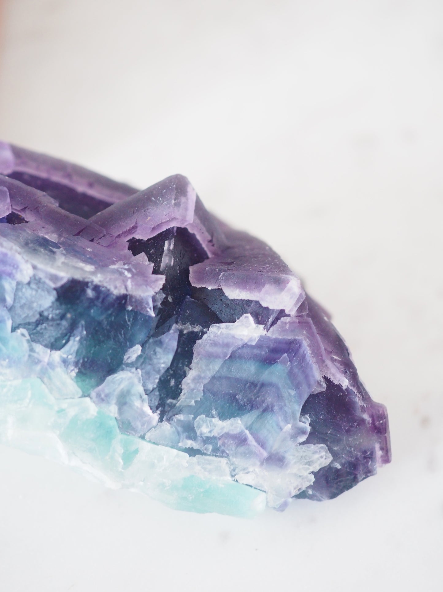 Fluorit 2 Generationen Lila Violett Grün ca. 10 cm [1] - aus Zhejiang  China