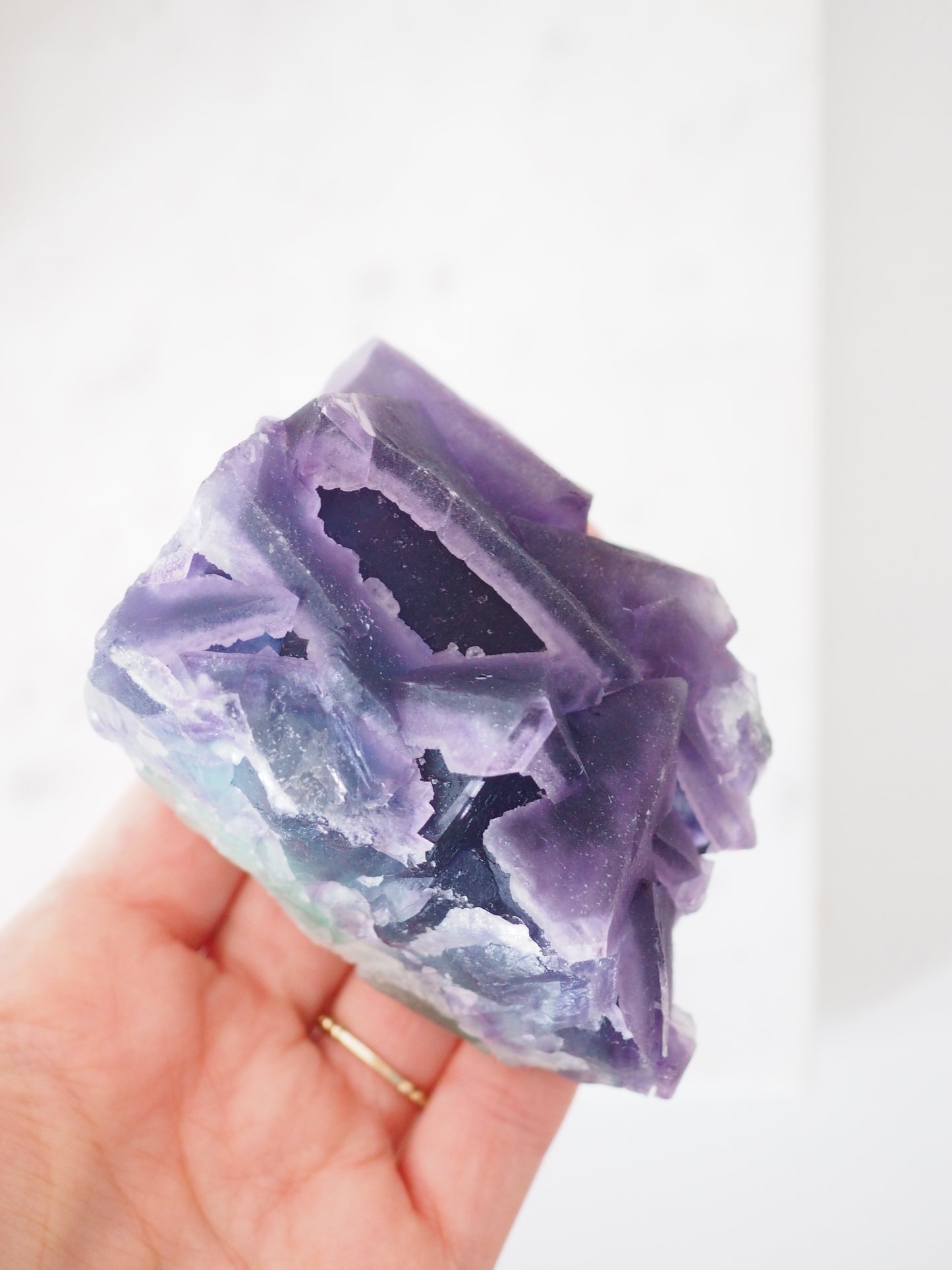Fluorit 2 Generationen Lila Violett Grün ca. 10 cm [1] - aus Zhejiang  China
