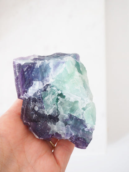 Fluorit 2 Generationen Lila Violett Grün ca. 10 cm [1] - aus Zhejiang  China