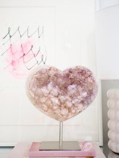 Amethyst Herz auf Halter . Ständer 18cm - aus Brasilien