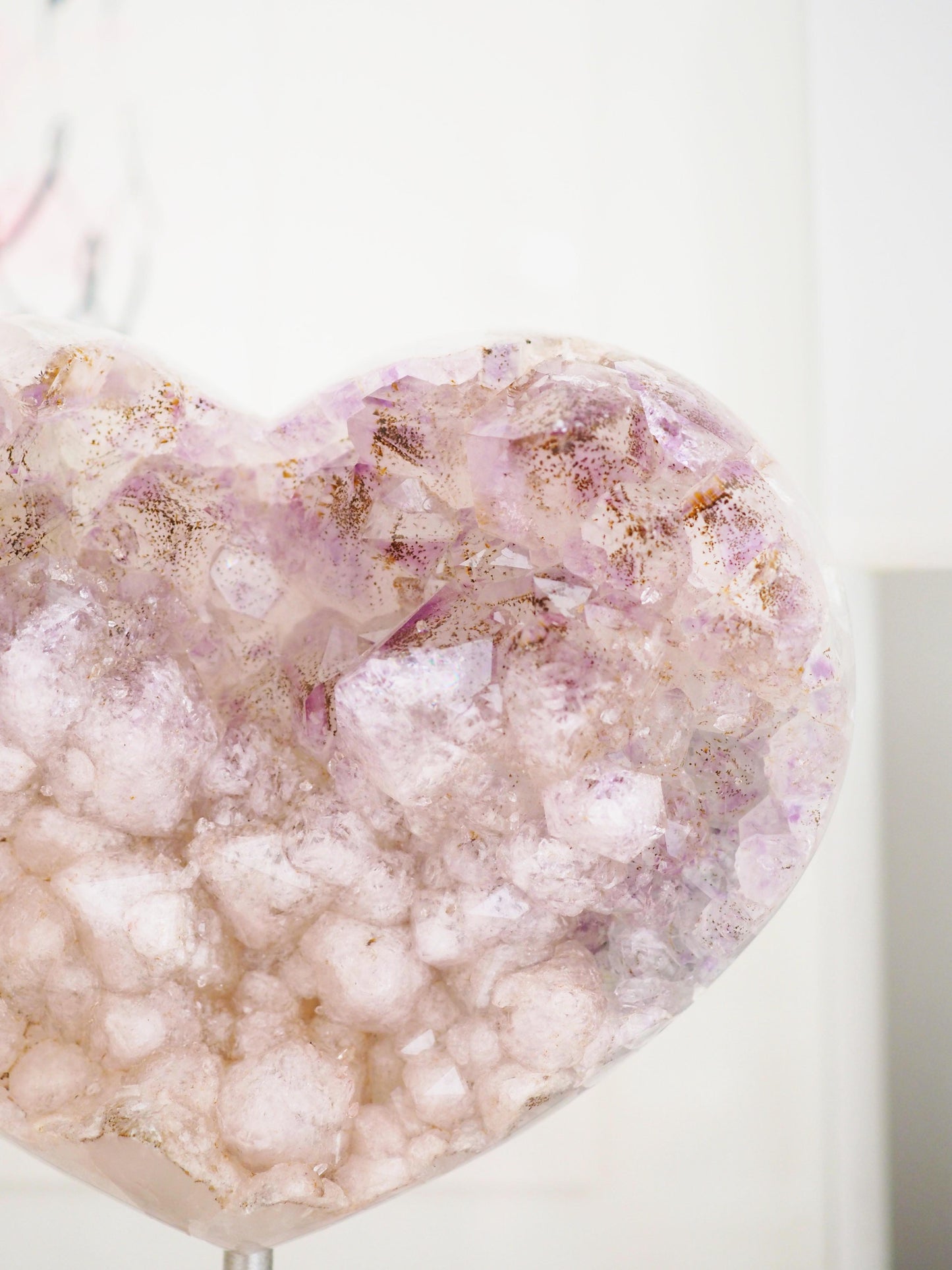 Amethyst Herz auf Halter . Ständer 18cm - aus Brasilien