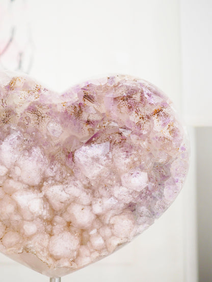 Amethyst Herz auf Halter . Ständer 18cm - aus Brasilien
