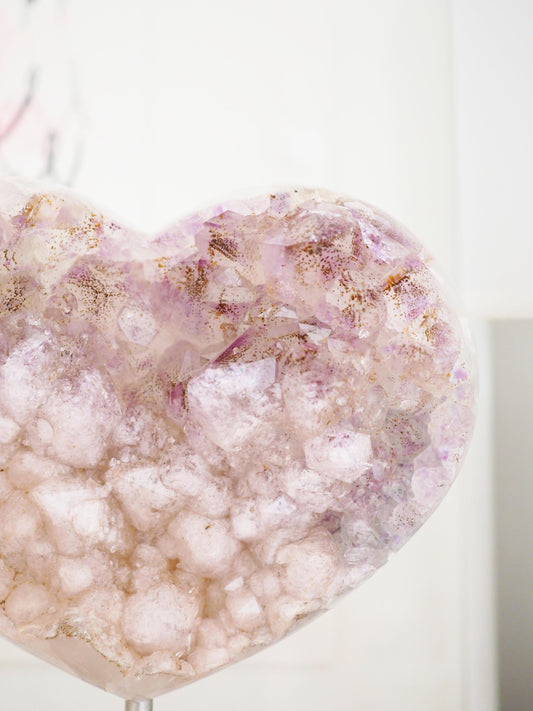 Amethyst Herz auf Halter . Ständer 18cm - aus Brasilien