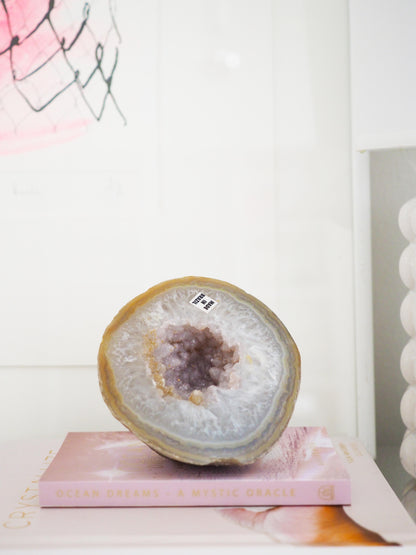 Achat Geode Light Lavender ca. 9.5 cm  - aus Brasilien HIGH QUALITY Handpoliert