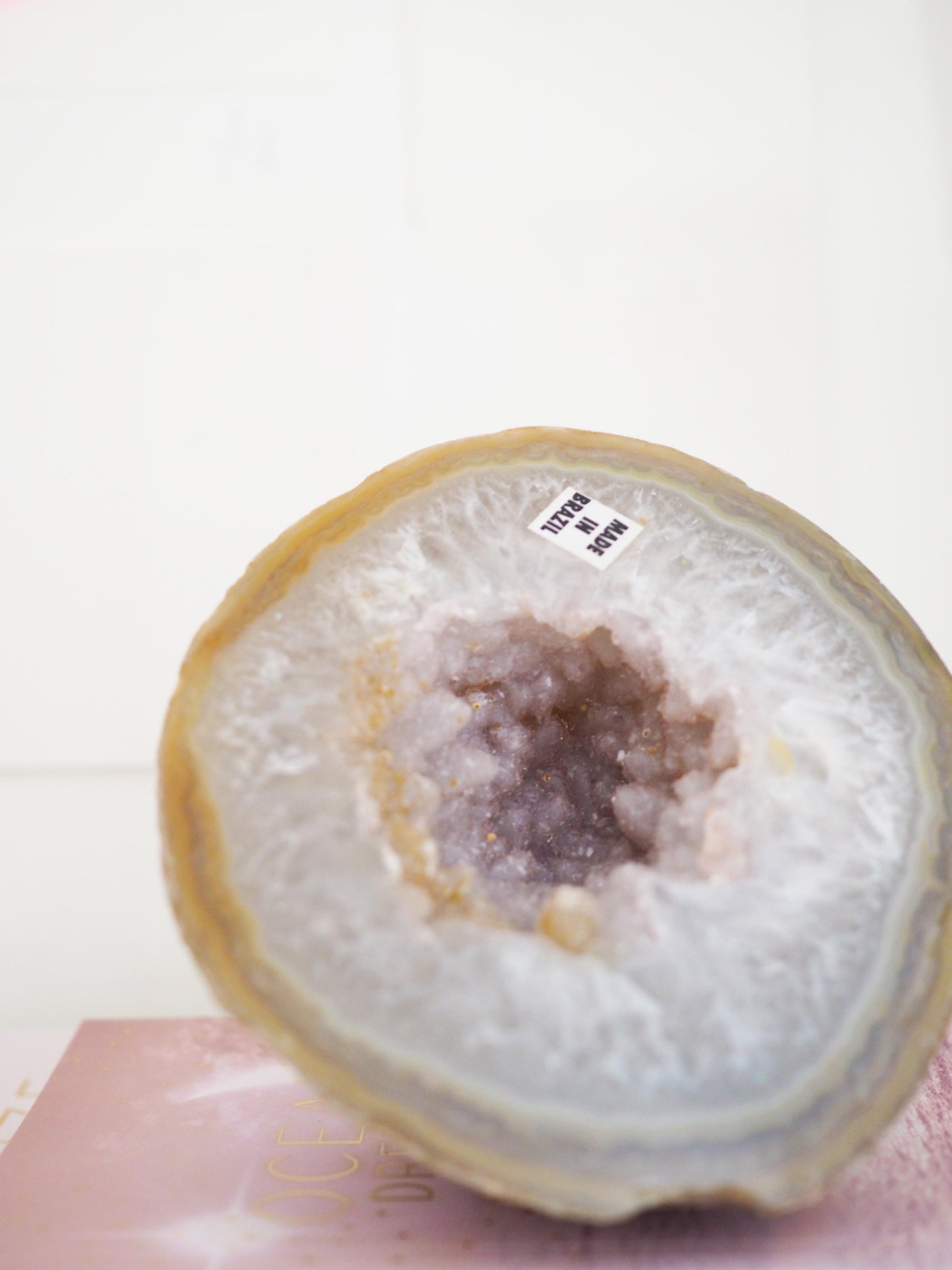 Achat Geode Light Lavender ca. 9.5 cm  - aus Brasilien HIGH QUALITY Handpoliert