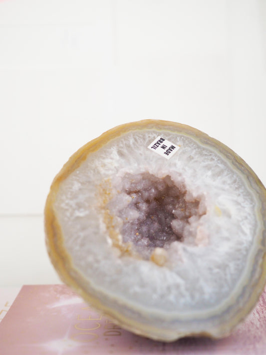 Achat Geode Light Lavender ca. 9.5 cm  - aus Brasilien HIGH QUALITY Handpoliert