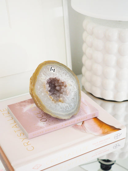 Achat Geode Light Lavender ca. 9.5 cm  - aus Brasilien HIGH QUALITY Handpoliert