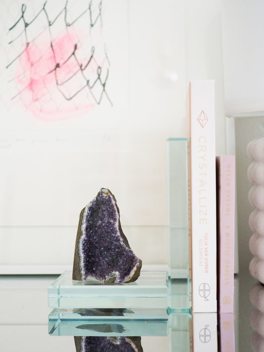 Glas Buchstütze Amethyst ca. 14cm - Uruguay