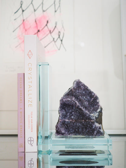 Glas Buchstütze Amethyst ca. 14 cm - Uruguay