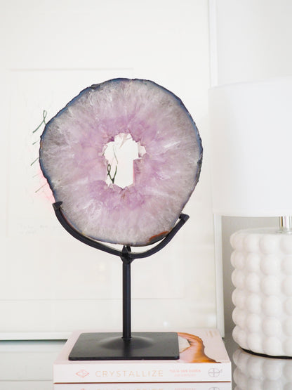 Lavender Amethyst Portal mit auf Ständer . Halter [xx] ca 29 cm - aus Brasilien