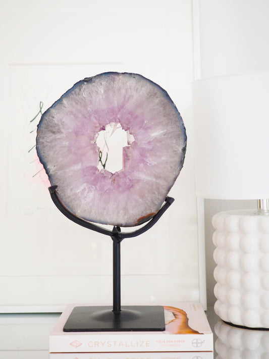 Lavender Amethyst Portal mit auf Ständer . Halter [xx] ca 29 cm - aus Brasilien