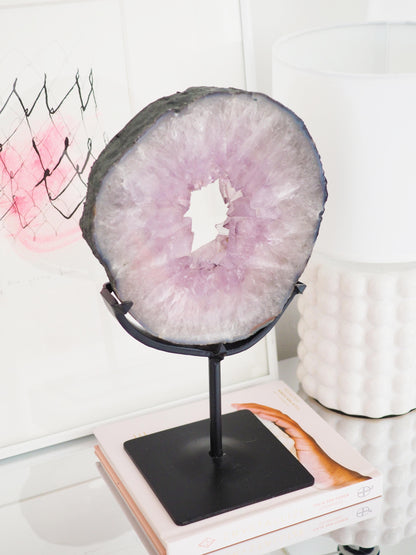 Lavender Amethyst Portal mit auf Ständer . Halter [xx] ca 29 cm - aus Brasilien