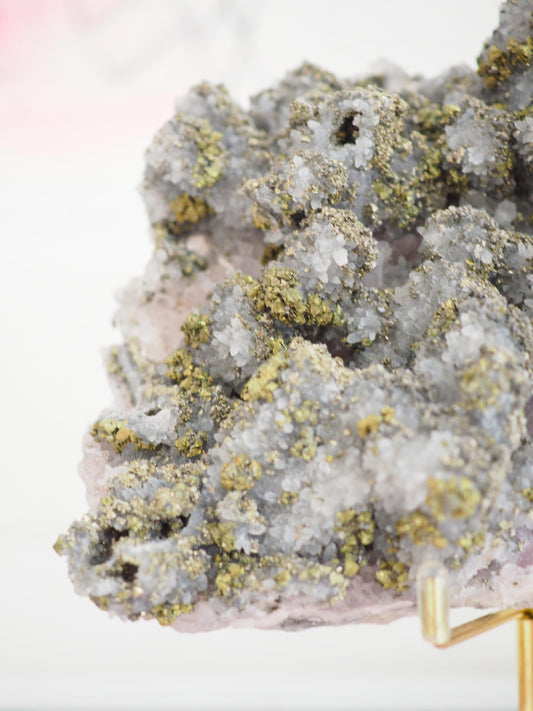 Amethyst mit Pyrit ca. 15 x 10 cm - aus Bulgarien RARE MINE CLOSED