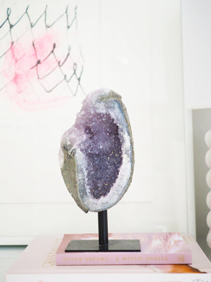 Amethyst auf Halter . Ständer ca. 16 cm - aus Brasilien