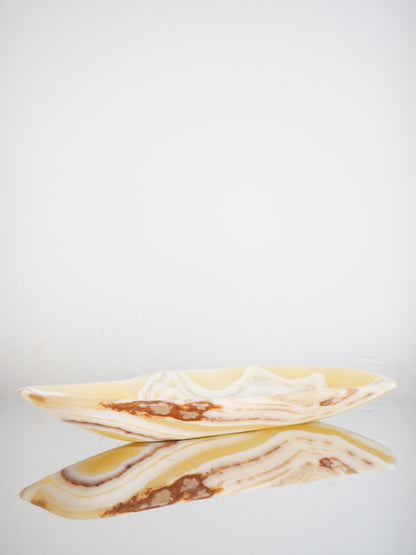 Calcit Edelstein. Kristall Schale ca. 30 cm - Marokko HANDCARVED