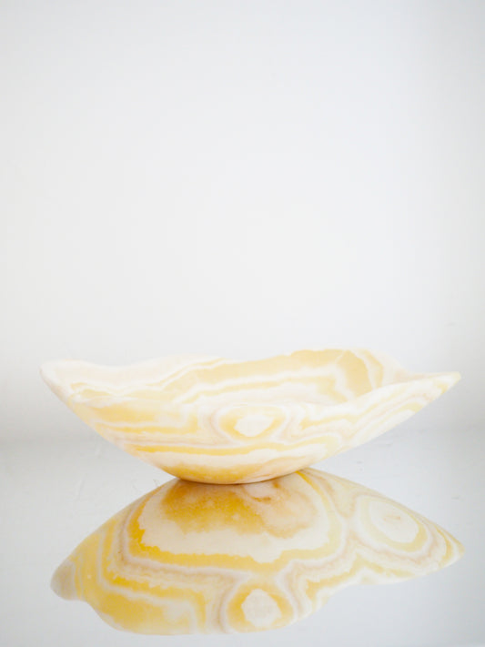 Calcit Edelstein. Kristall Schale ca. 28 cm - Marokko HANDCARVED