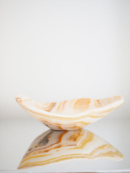 Calcit Edelstein. Kristall Schale ca. 28 cm - Marokko HANDCARVED