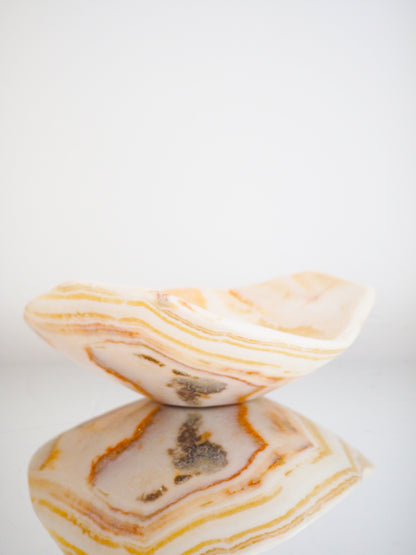 Calcit Edelstein. Kristall Schale ca. 28 cm - Marokko HANDCARVED