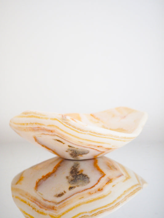 Calcit Edelstein. Kristall Schale ca. 28 cm - Marokko HANDCARVED