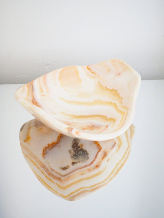 Calcit Edelstein. Kristall Schale ca. 28 cm - Marokko HANDCARVED