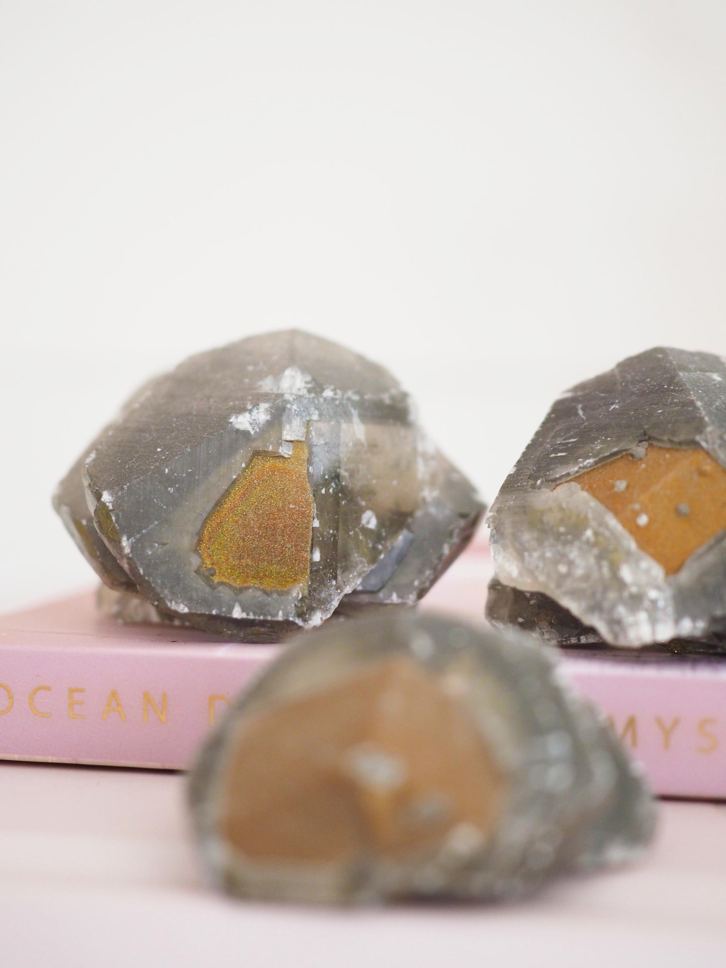 Baby Schwarzer Benz Calcit mit goldenem Pyrit ca. 5 cm - aus Hubei China